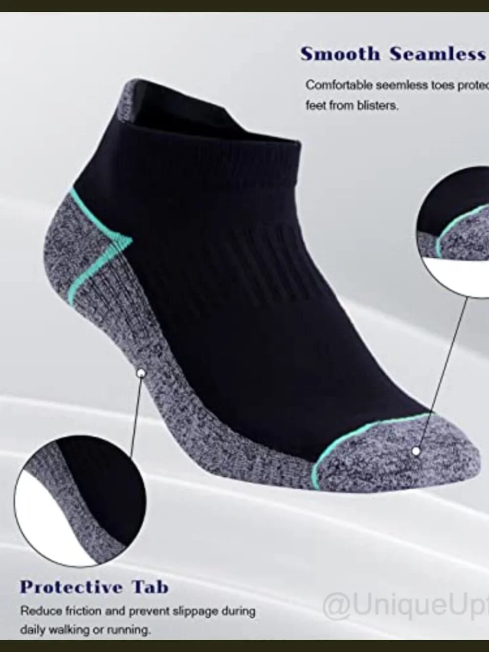 Copper Infused Ankle Athletic Running Socks Moisture Wicking Odor Control